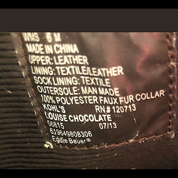 TAN LEATHER BOOTS ‘EDDIE BAUER’ STURY 2 1/4” HEEL BOOTS RUBBER SOLE 6 UNISEX - Picture 4 of 5